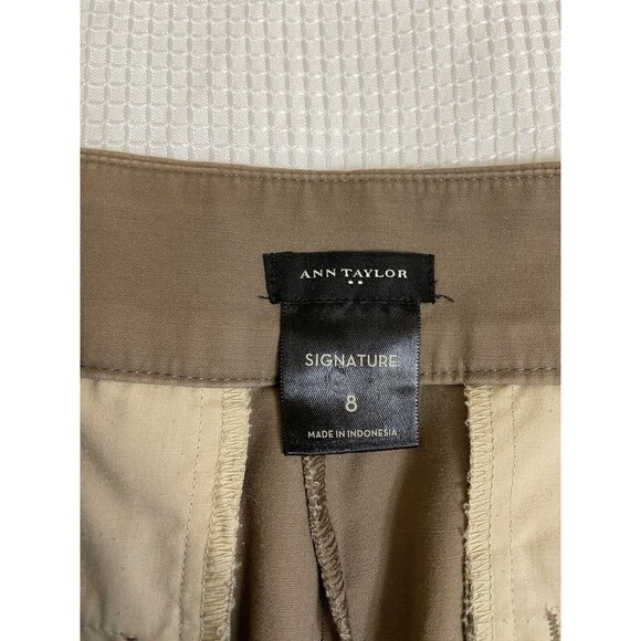 Ann Taylor Signature Tan Crop Pants Size 8 - Picture 4 of 9